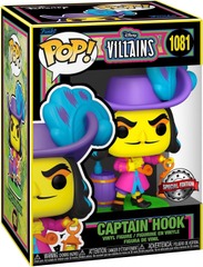 Funko Pop! Disney: Villains - Captain Hook #1081 - Hot Topic Exclusive Blacklight w/Pop Protector